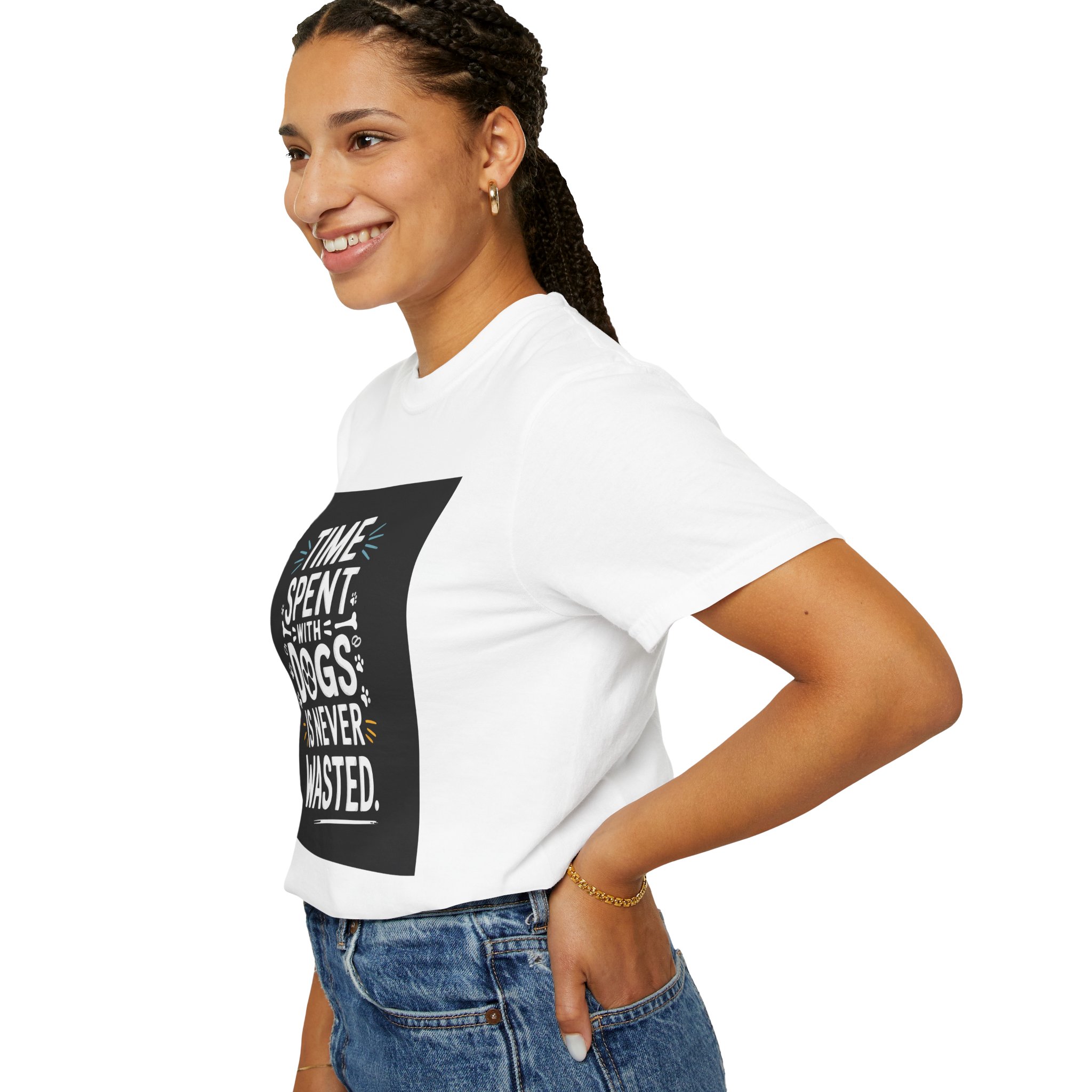 Dog Lover's T-Shirt - "Time Spent with Dogs is Never Wasted", Perfect Gift for Dog Owners, Pet Lovers, Casual Wear - Image 11