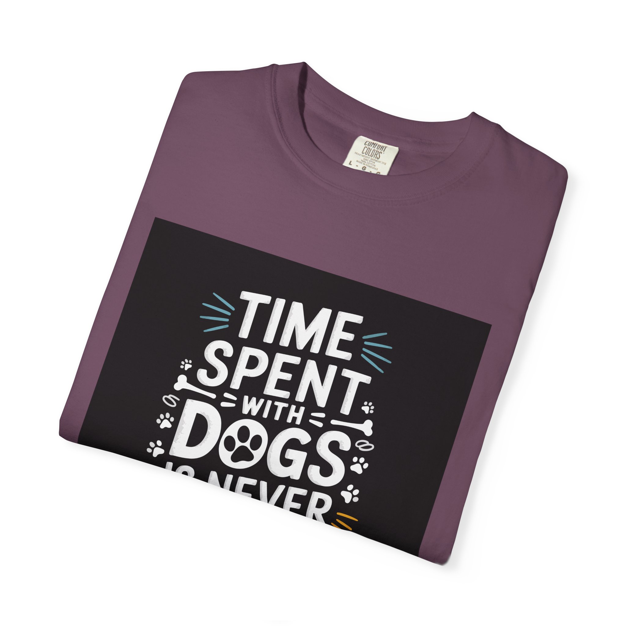 Dog Lover's T-Shirt - "Time Spent with Dogs is Never Wasted", Perfect Gift for Dog Owners, Pet Lovers, Casual Wear - Image 37