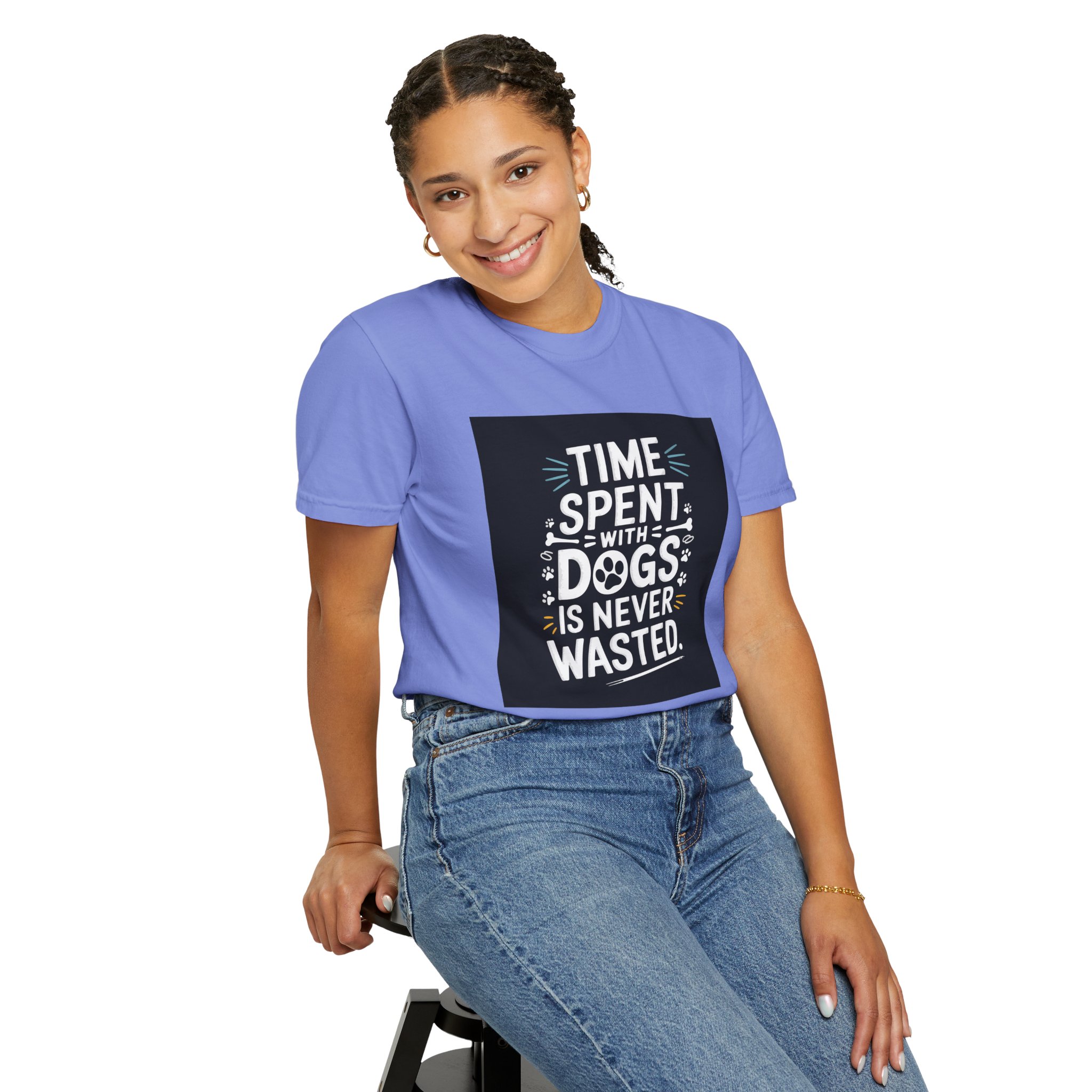 Dog Lover's T-Shirt - "Time Spent with Dogs is Never Wasted", Perfect Gift for Dog Owners, Pet Lovers, Casual Wear - Image 26
