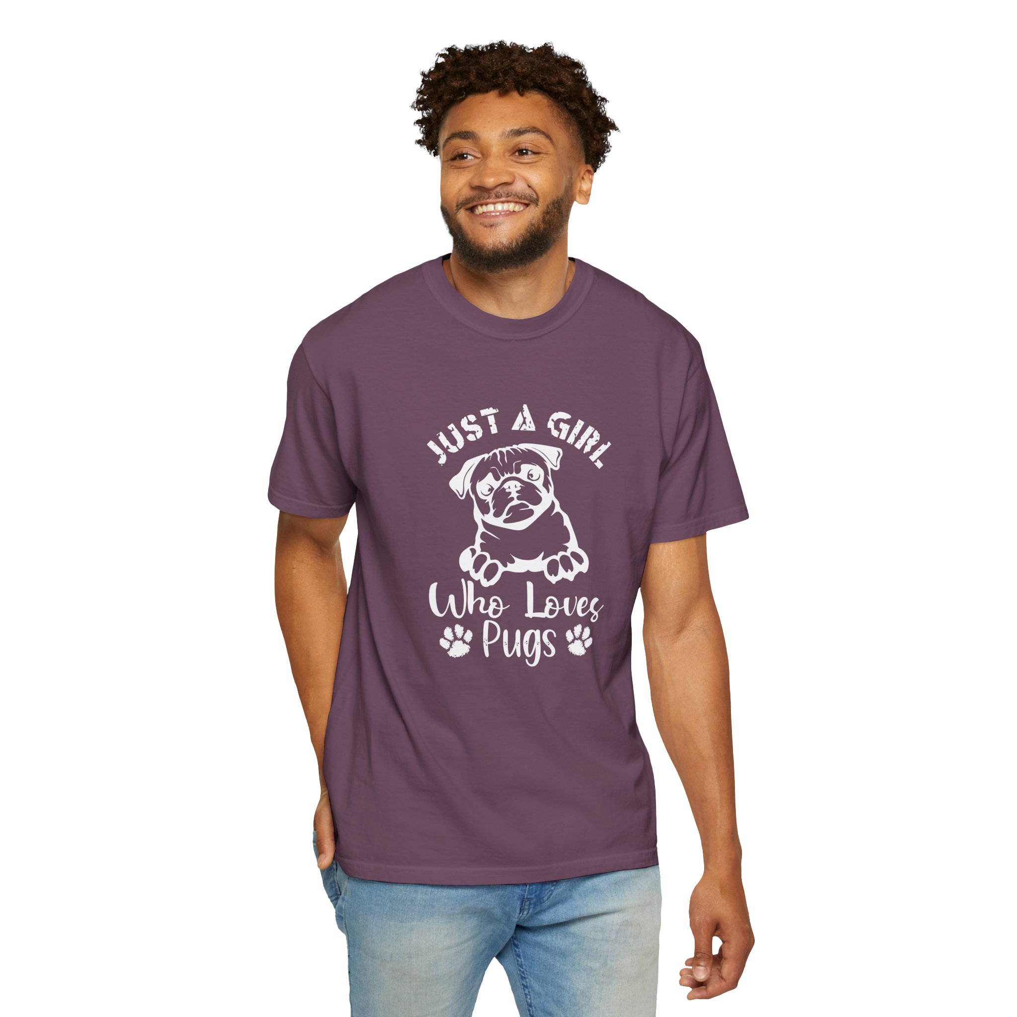 Pug Lover T-Shirt, Just a Girl Who Loves Pugs Tee, Gift for Dog Moms, Cute Pet Shirt, Fun Animal T-Shirt - Image 34