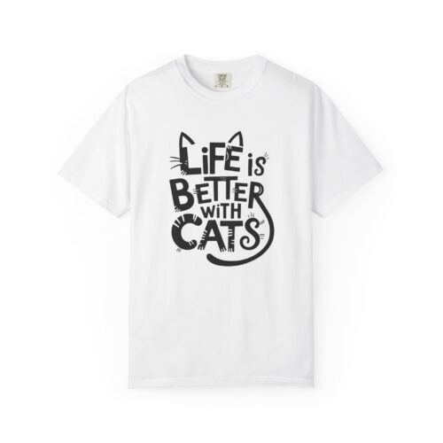 Life is Better with Cats Unisex T-shirt, Cat Lover Tee, Gift for Cat Owners, Casual Wear, Cute Animal Apparel