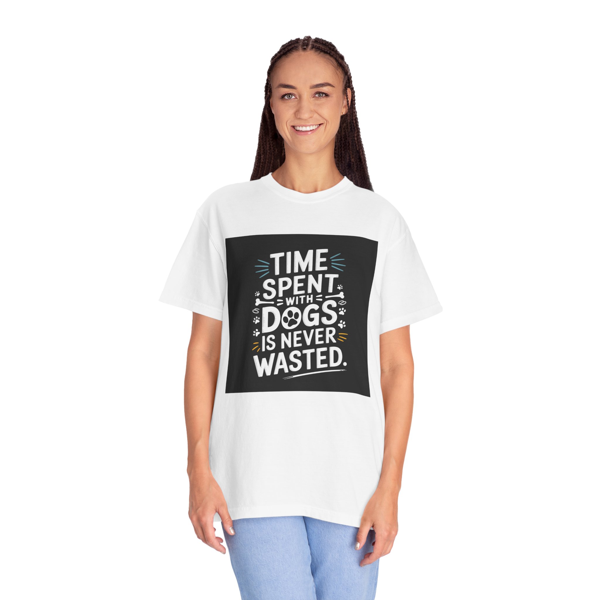 Dog Lover's T-Shirt - "Time Spent with Dogs is Never Wasted", Perfect Gift for Dog Owners, Pet Lovers, Casual Wear - Image 10