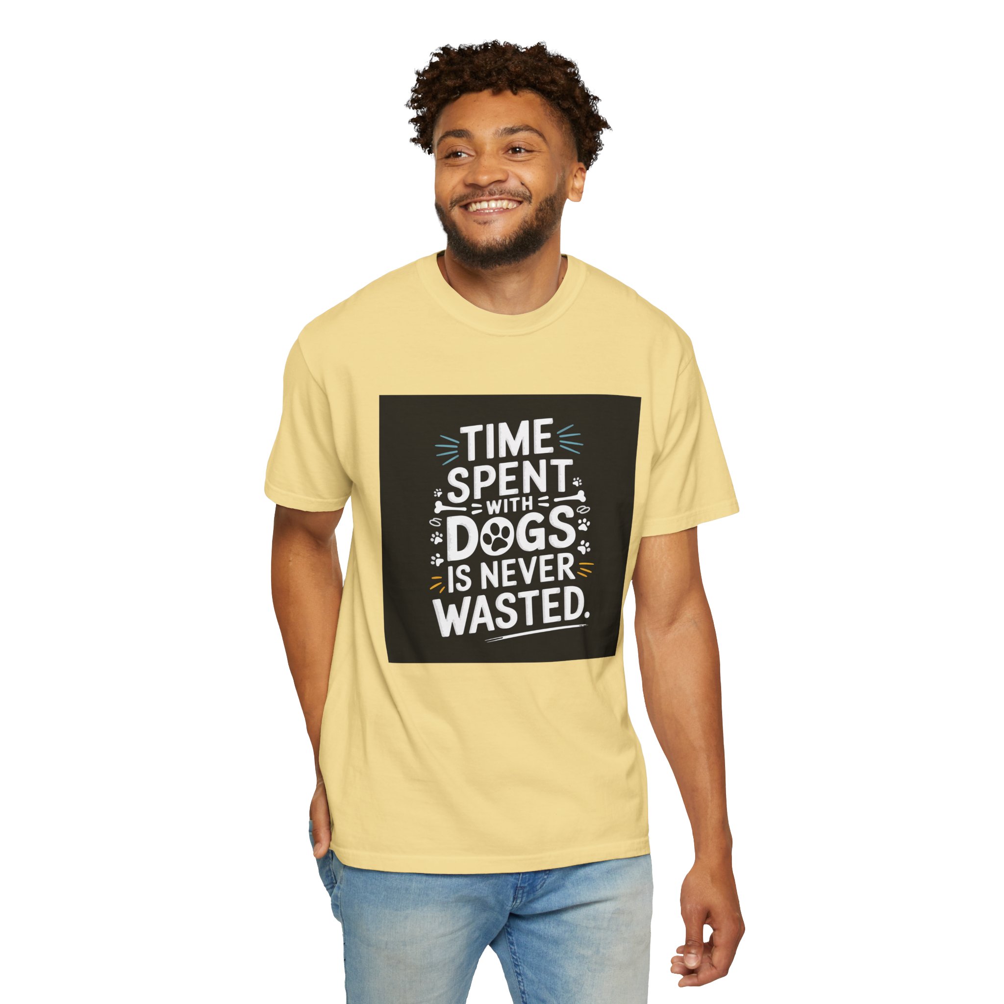 Dog Lover's T-Shirt - "Time Spent with Dogs is Never Wasted", Perfect Gift for Dog Owners, Pet Lovers, Casual Wear - Image 6