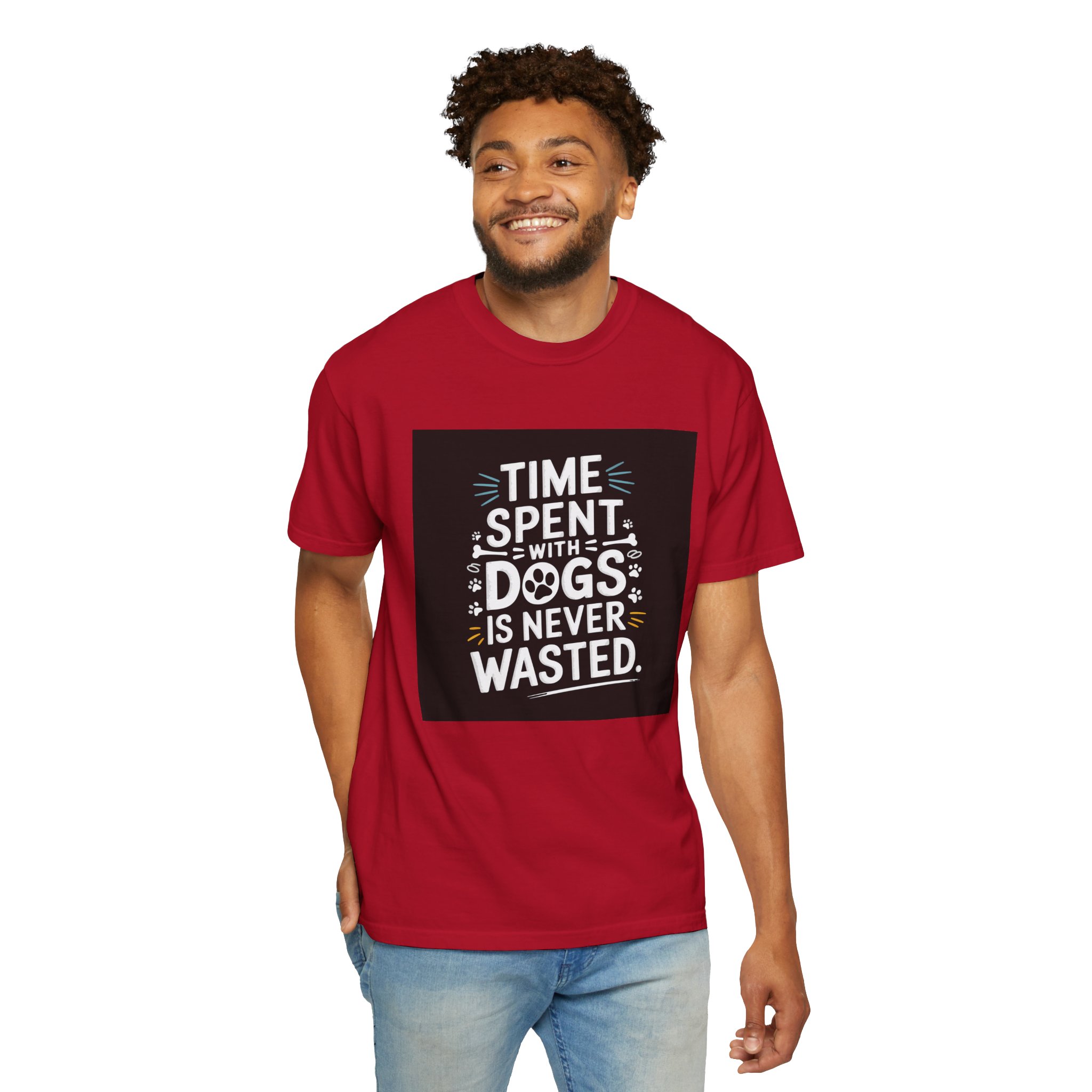 Dog Lover's T-Shirt - "Time Spent with Dogs is Never Wasted", Perfect Gift for Dog Owners, Pet Lovers, Casual Wear - Image 48