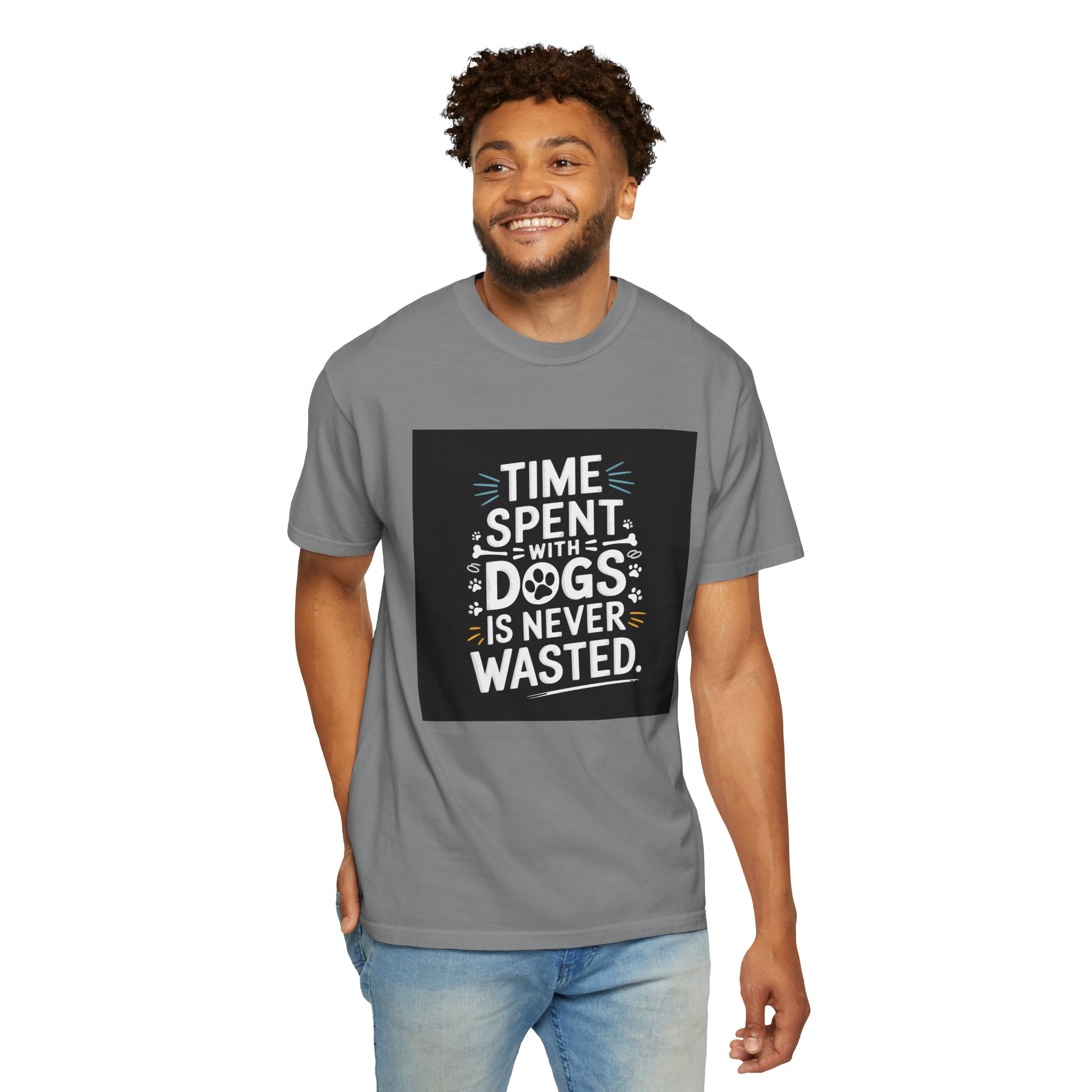 Dog Lover's T-Shirt - "Time Spent with Dogs is Never Wasted", Perfect Gift for Dog Owners, Pet Lovers, Casual Wear - Image 20