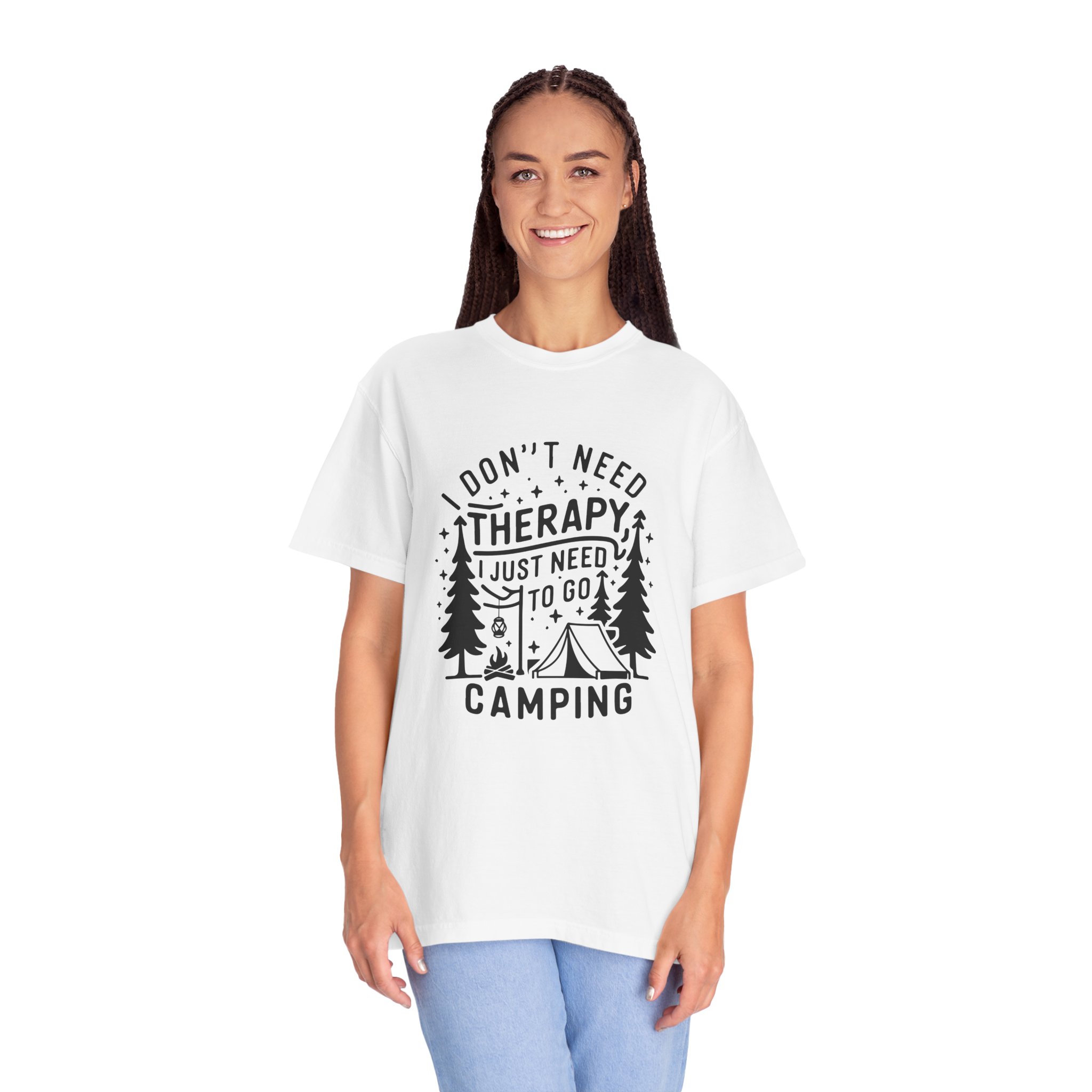 Camping Therapy Unisex T-shirt, Outdoor Adventure Tee, Funny Camping Gift, Nature Lover Apparel, Summer Travel Shirt. - Image 3