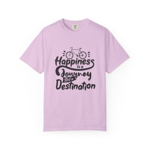 Inspirational T-Shirt, Happiness Journey Tee, Bike Lovers Gift, Casual Wear, Motivational Apparel, Adventure Clothing.