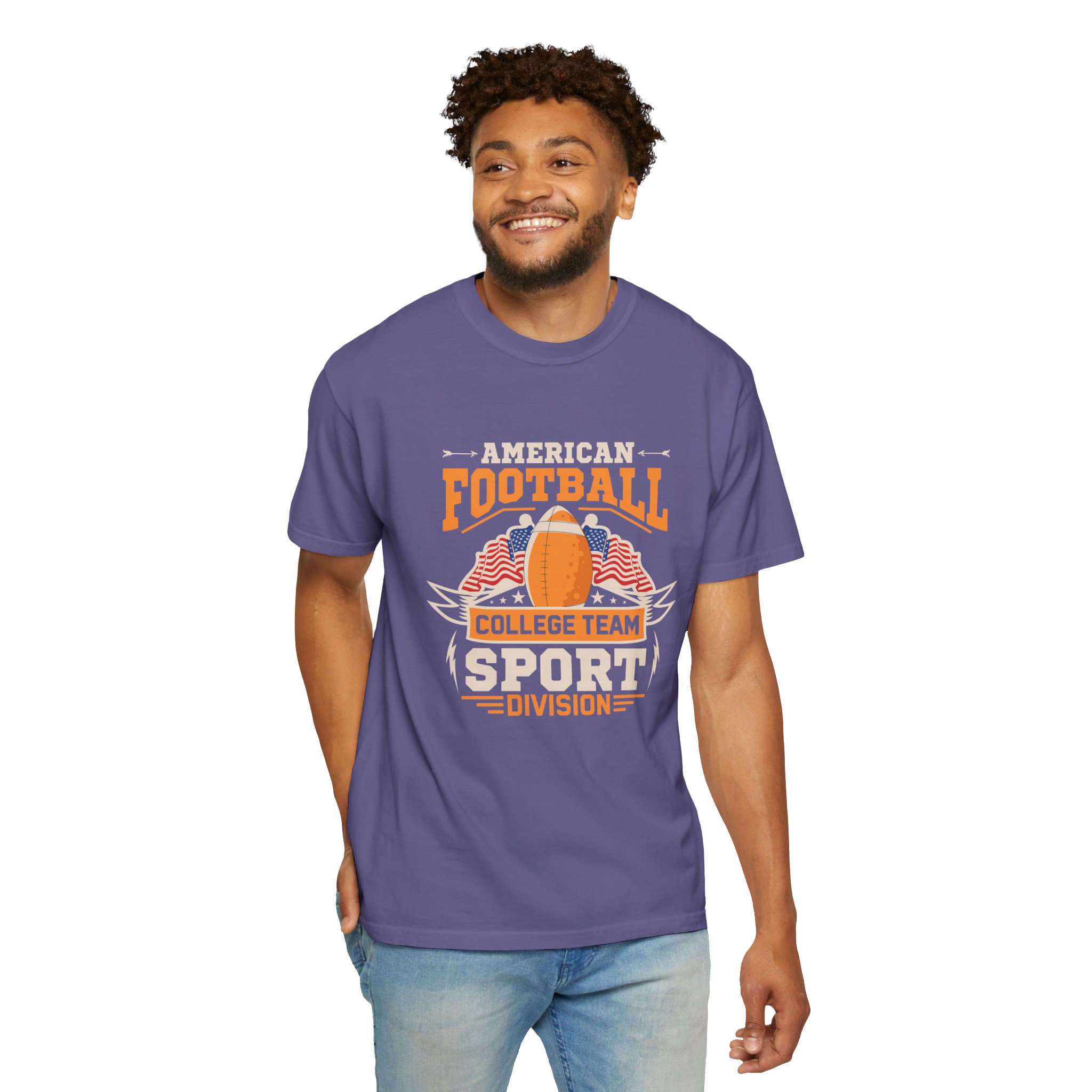 American Football Unisex Garment-Dyed T-Shirt, Perfect for Game Day, Sports Fan Gift, Tailgate Party, College Team Merchandise. - Image 39