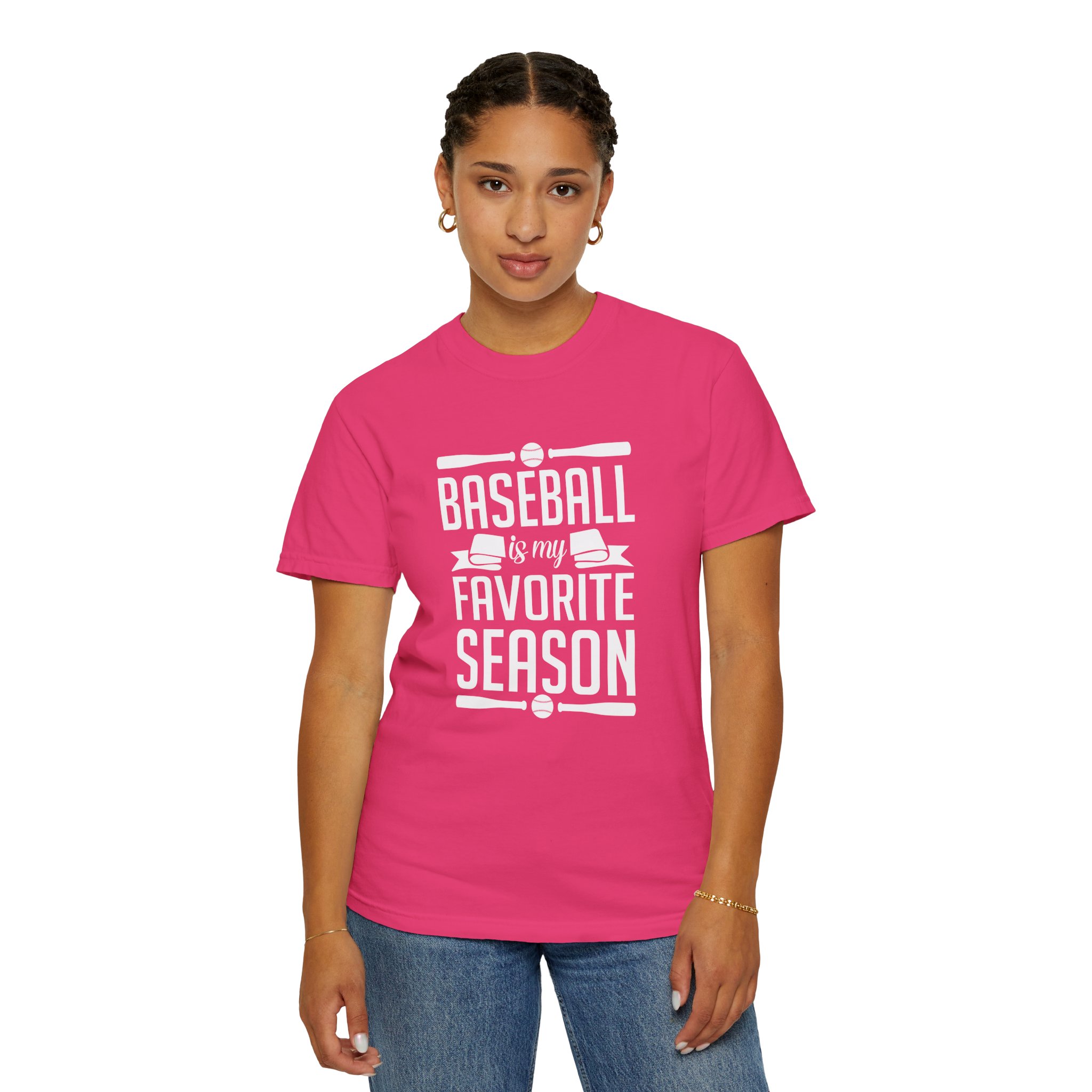 Baseball Favorite Season T-Shirt, Unisex Garment-Dyed Tee, Sporty Apparel, Gift for Baseball Lovers, Summer Wear, Casual Style. - Image 53
