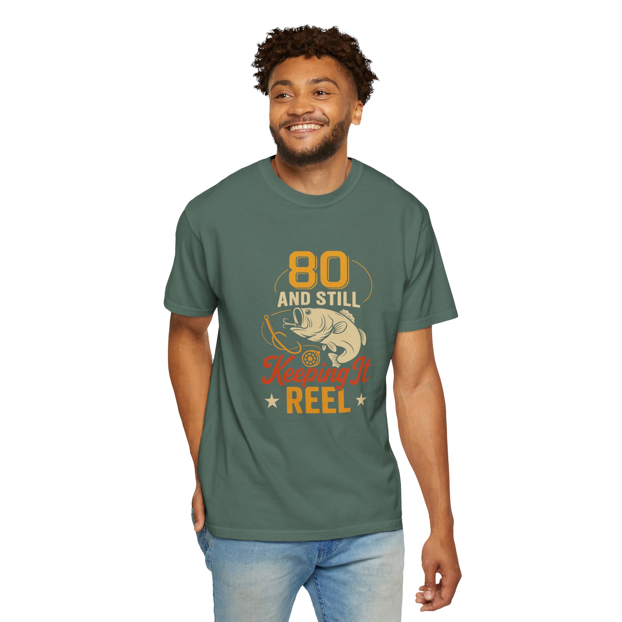 Funny Fishing T-Shirt, 80 and Still Keeping It Reel, Perfect for Birthdays, Father's Day Gifts, Fishing Lovers, Casual Wear. - Image 31