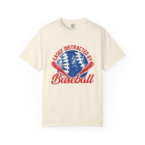 Unisex Baseball T-Shirt - Easily Distracted by Baseball, Sporty Tee, Gift for Baseball Lovers, Summer Wear, Casual Apparel. - Image 1