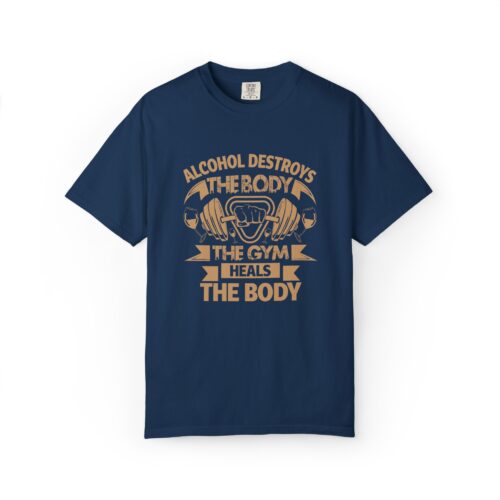 Fitness Motivational T-shirt - Alcohol Destroys, Gym Heals, Workout Tee, Gift for Gym Lovers, Activewear Shirt. - Image 41