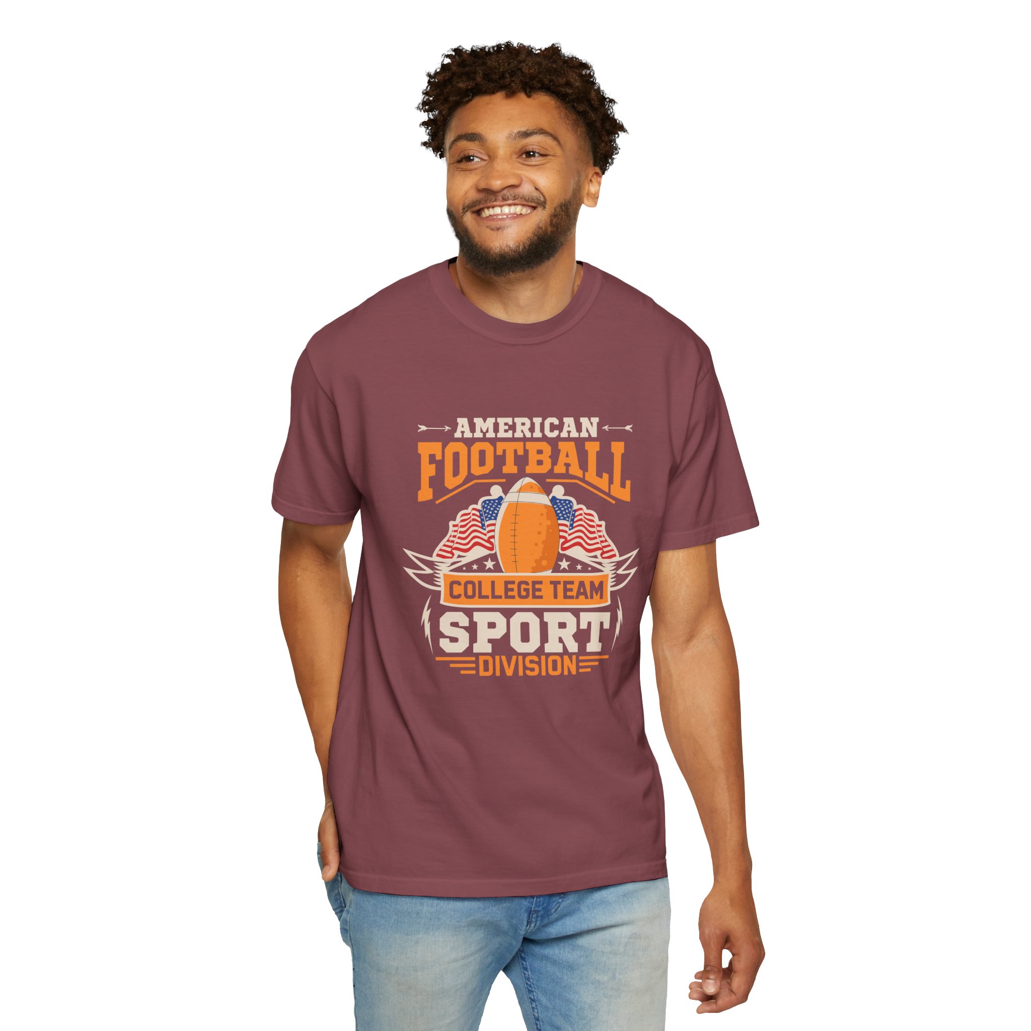American Football Unisex Garment-Dyed T-Shirt, Perfect for Game Day, Sports Fan Gift, Tailgate Party, College Team Merchandise. - Image 47