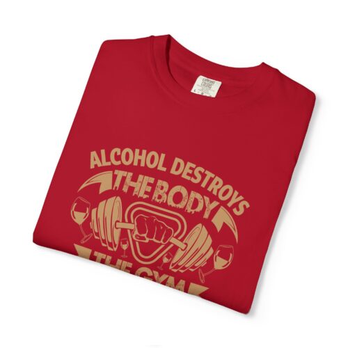 Fitness Motivational T-shirt - Alcohol Destroys, Gym Heals, Workout Tee, Gift for Gym Lovers, Activewear Shirt. - Image 26