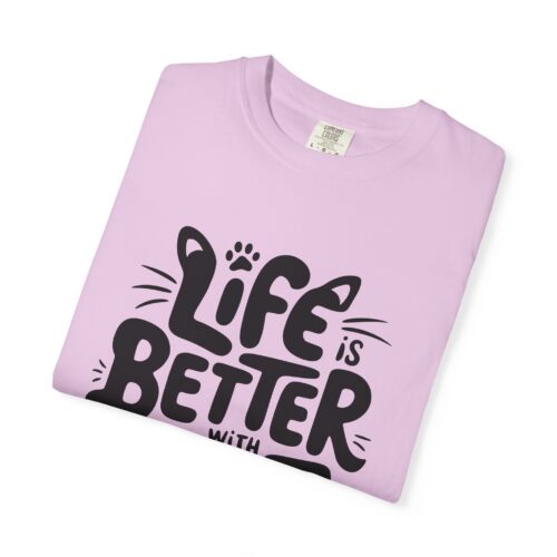 Life is Better with a Cat Unisex Tee, Cat Lover Gift, Animal T-Shirt, Cute Cat Shirt, Casual Wear for Cat Moms, Fun Pet Apparel. - Image 2