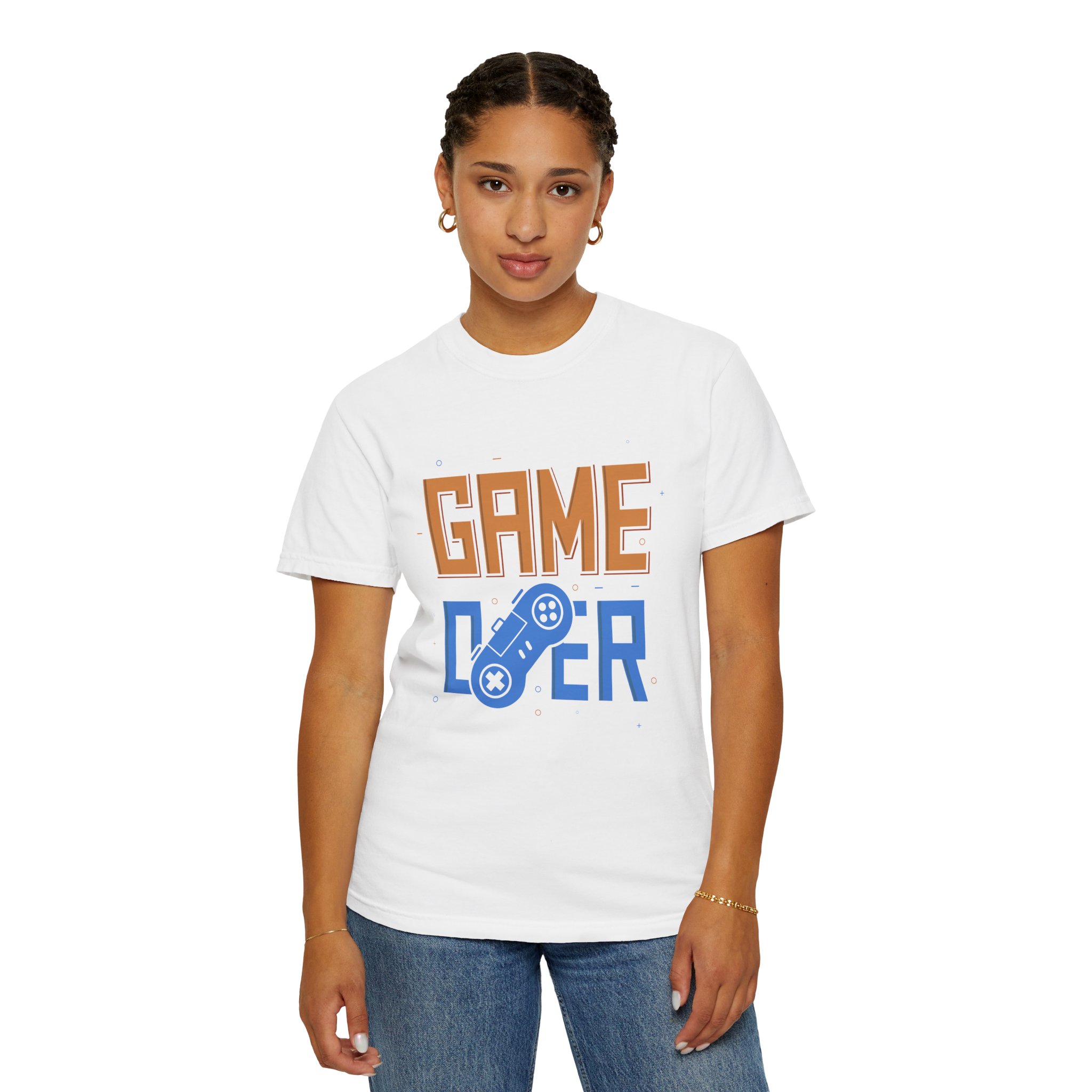 Game Over Unisex Garment-Dyed T-Shirt, Gamer Gift, PlayStation Tee, Retro Gaming Shirt, Casual Wear, Birthday Present. - Image 5