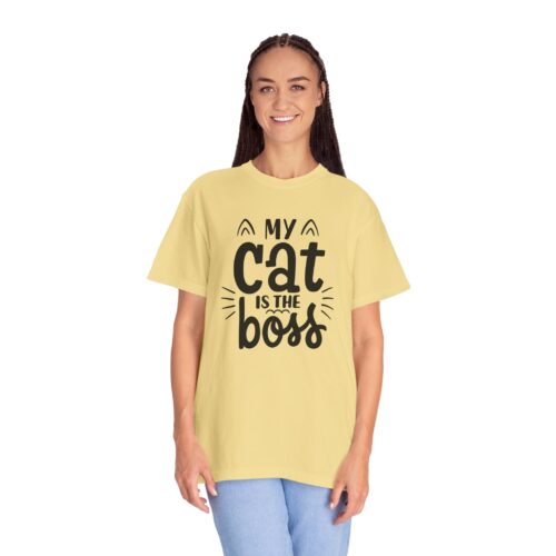 Cat Lover's Unisex Garment-Dyed T-Shirt - 'My Cat is The Boss'. - Image 12