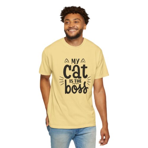 Cat Lover's Unisex Garment-Dyed T-Shirt - 'My Cat is The Boss'. - Image 15