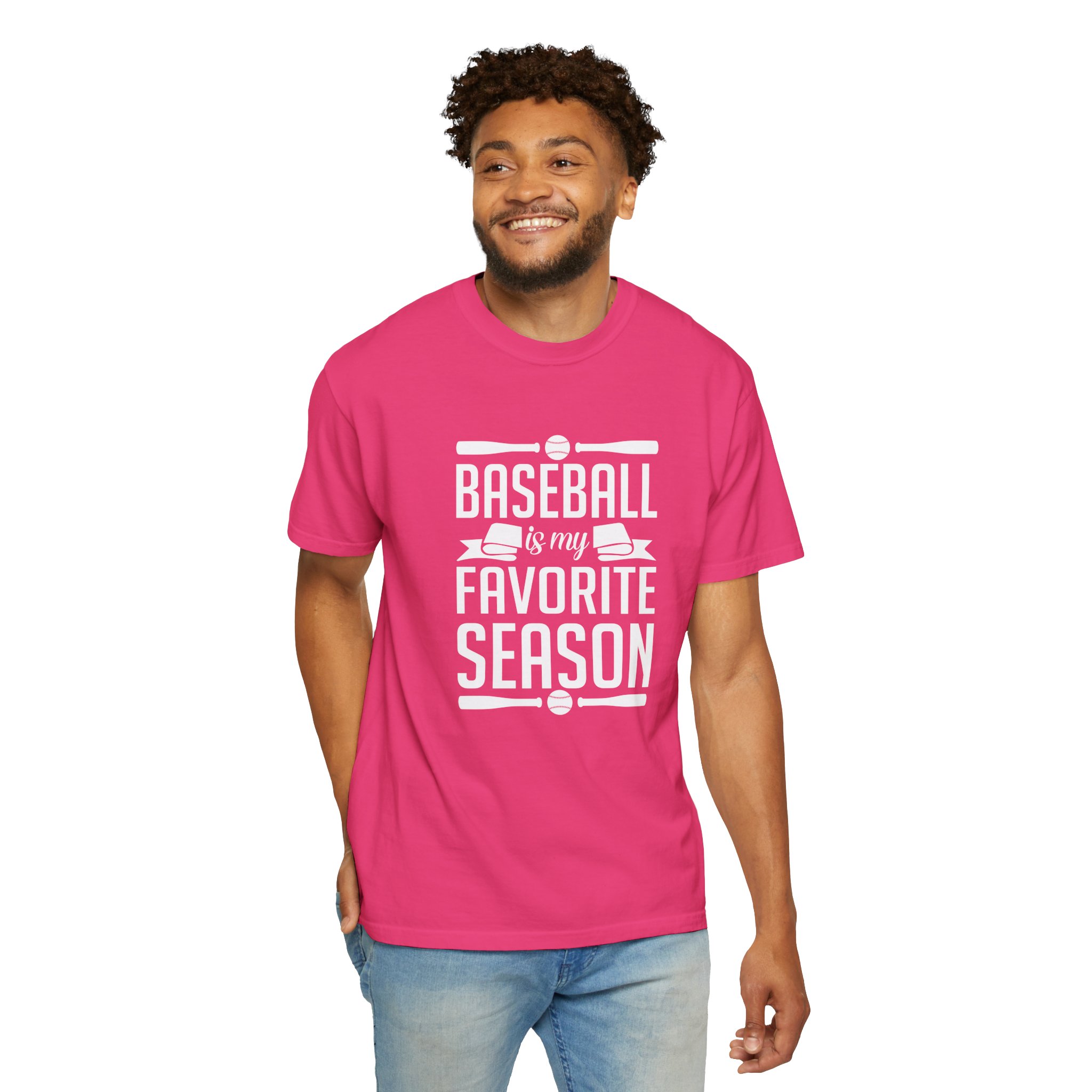 Baseball Favorite Season T-Shirt, Unisex Garment-Dyed Tee, Sporty Apparel, Gift for Baseball Lovers, Summer Wear, Casual Style. - Image 55