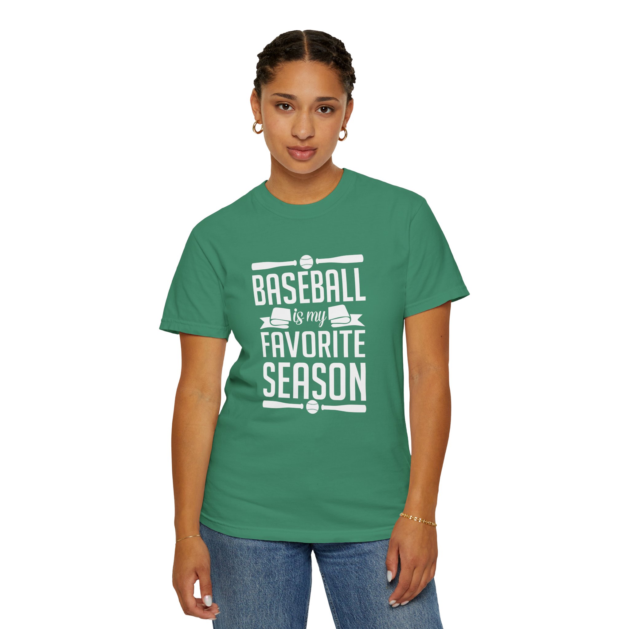 Baseball Favorite Season T-Shirt, Unisex Garment-Dyed Tee, Sporty Apparel, Gift for Baseball Lovers, Summer Wear, Casual Style. - Image 37