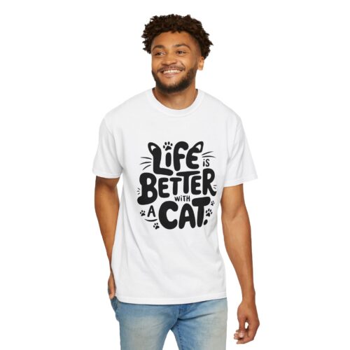 Life is Better with a Cat Unisex Tee, Cat Lover Gift, Animal T-Shirt, Cute Cat Shirt, Casual Wear for Cat Moms, Fun Pet Apparel. - Image 15