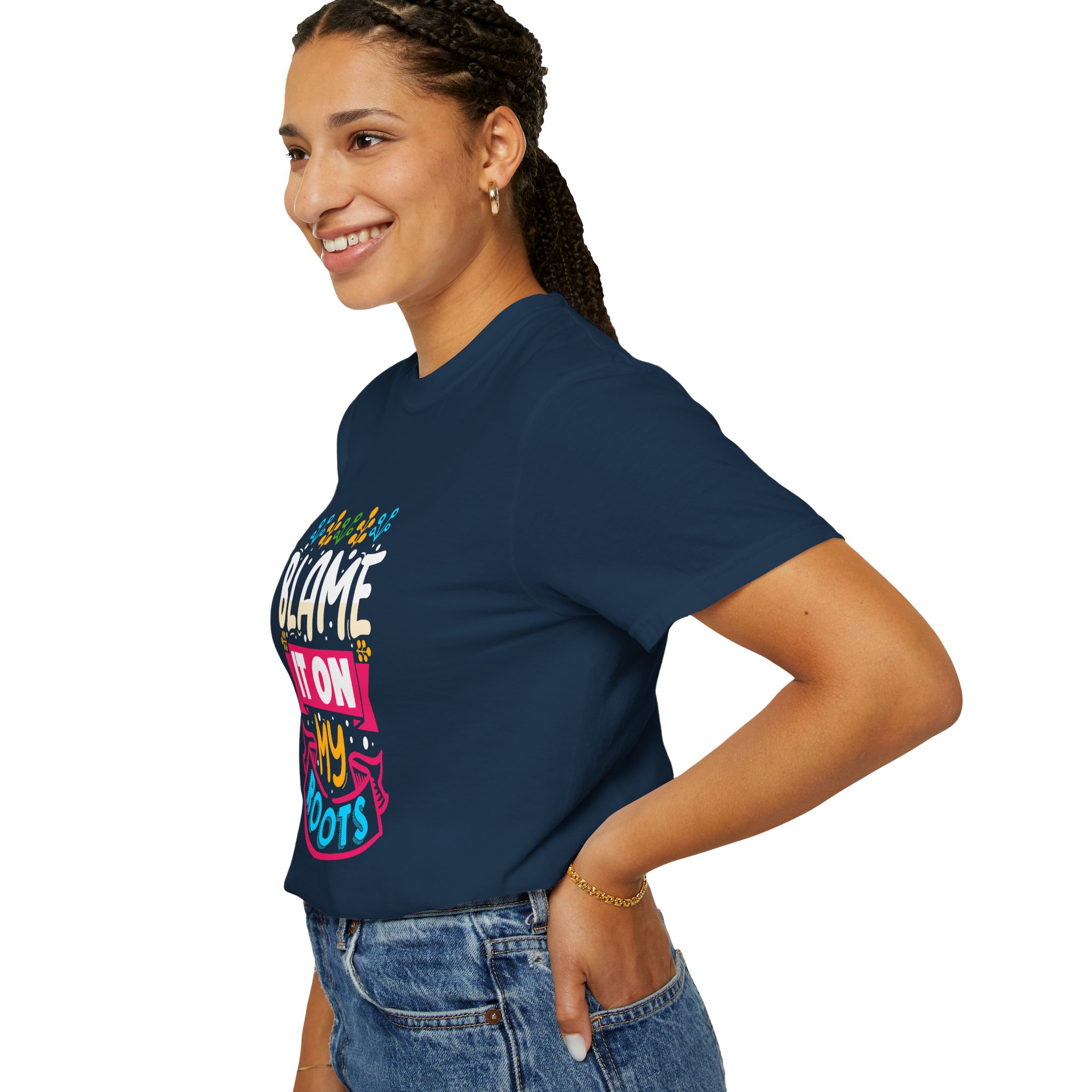Colorful 'Blame It On My Roots' Unisex Garment-Dyed T-Shirt, Fun Gift for Birthdays, Family Gatherings. - Image 38