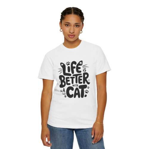 Life is Better with a Cat Unisex Tee, Cat Lover Gift, Animal T-Shirt, Cute Cat Shirt, Casual Wear for Cat Moms, Fun Pet Apparel. - Image 13