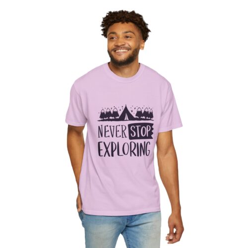 Adventure-Ready Garment-Dyed T-Shirt | Never Stop Exploring Graphic Tee, Camping Shirt, Travel Apparel, Nature Lover Gift. - Image 31