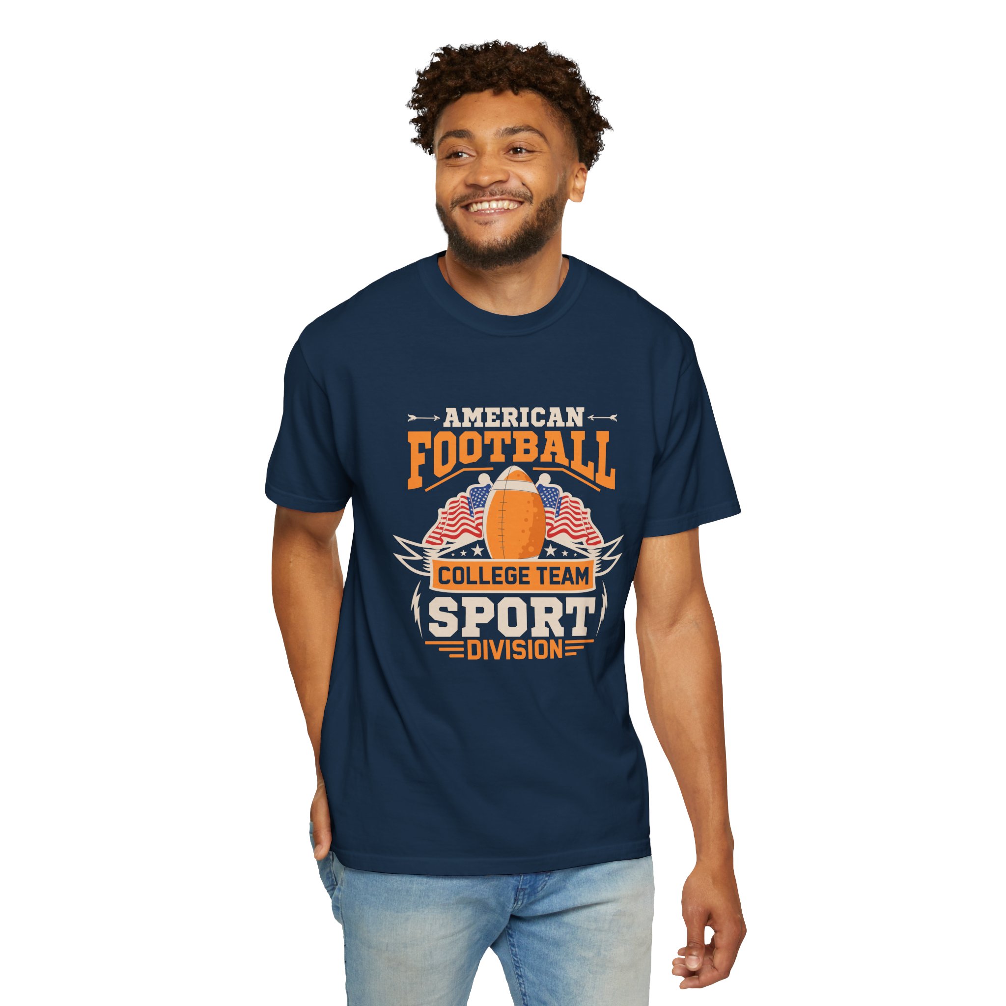 American Football Unisex Garment-Dyed T-Shirt, Perfect for Game Day, Sports Fan Gift, Tailgate Party, College Team Merchandise. - Image 7
