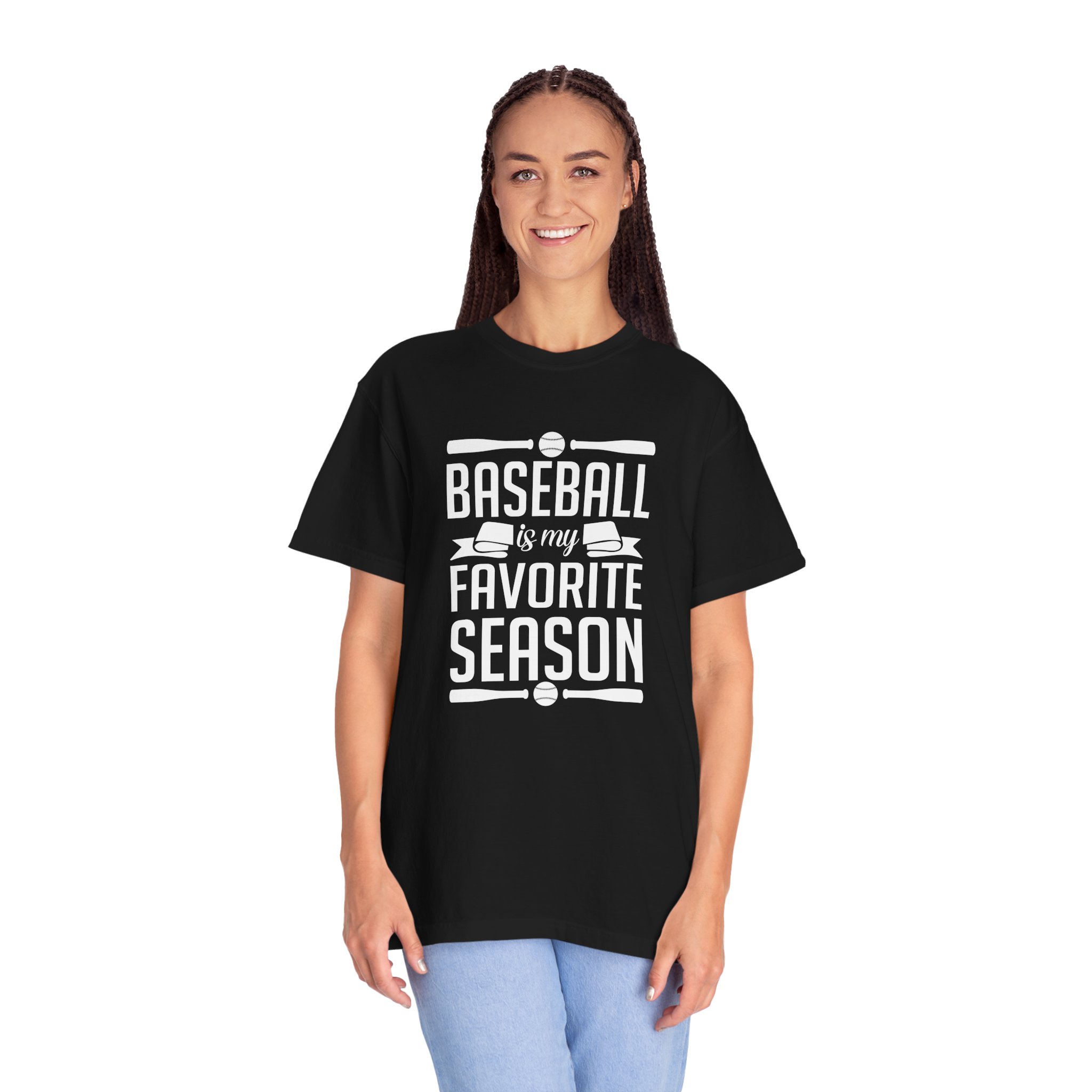 Baseball Favorite Season T-Shirt, Unisex Garment-Dyed Tee, Sporty Apparel, Gift for Baseball Lovers, Summer Wear, Casual Style. - Image 20