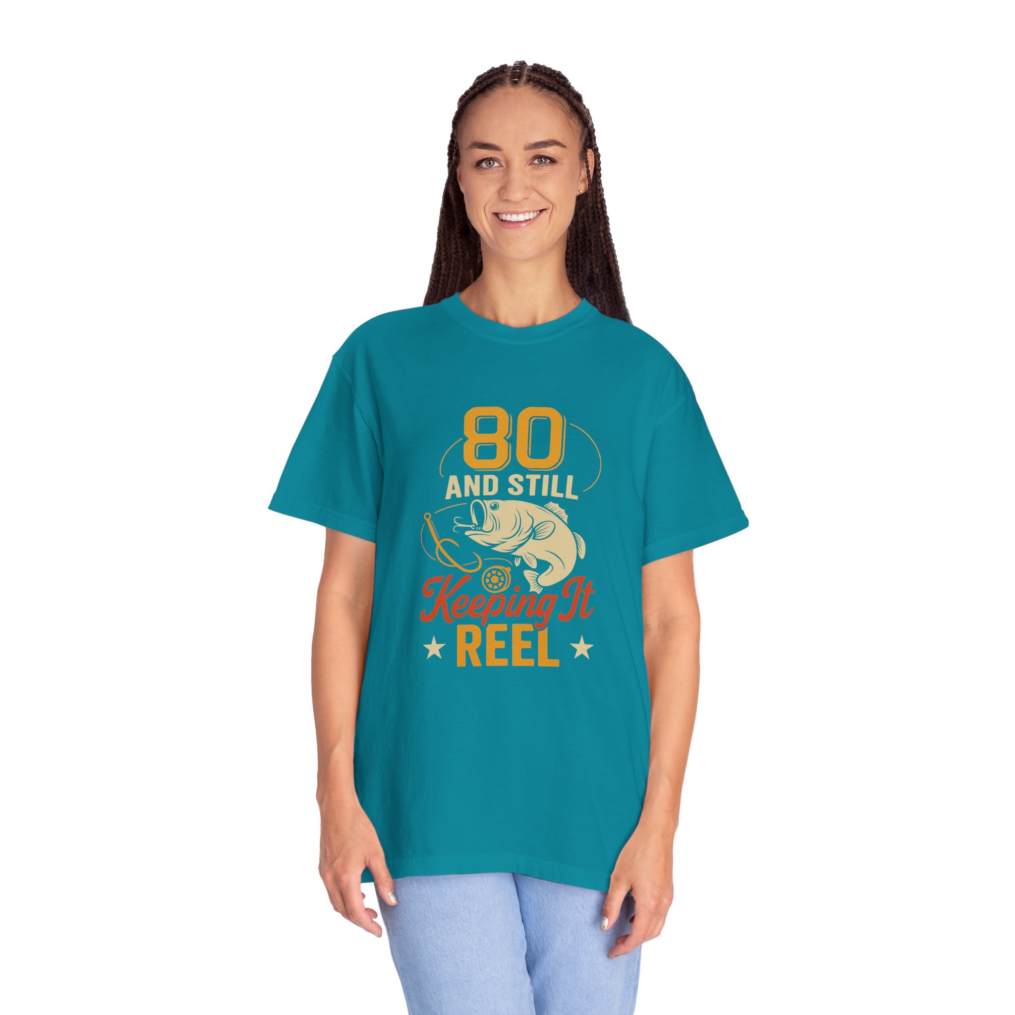 Funny Fishing T-Shirt, 80 and Still Keeping It Reel, Perfect for Birthdays, Father's Day Gifts, Fishing Lovers, Casual Wear. - Image 36