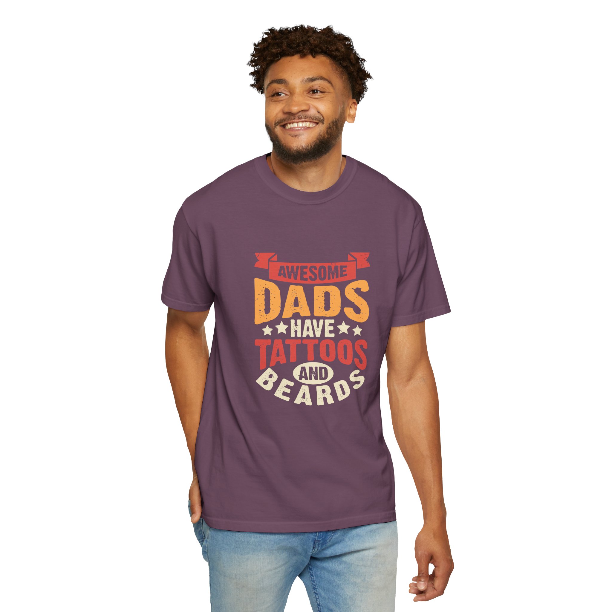 Awesome Dads Have Tattoos and Beards T-shirt, Unisex Garment-Dyed Tee, Father's Day Gift, Dad Shirt, Casual & Tattoo Lover Apparel. - Image 15