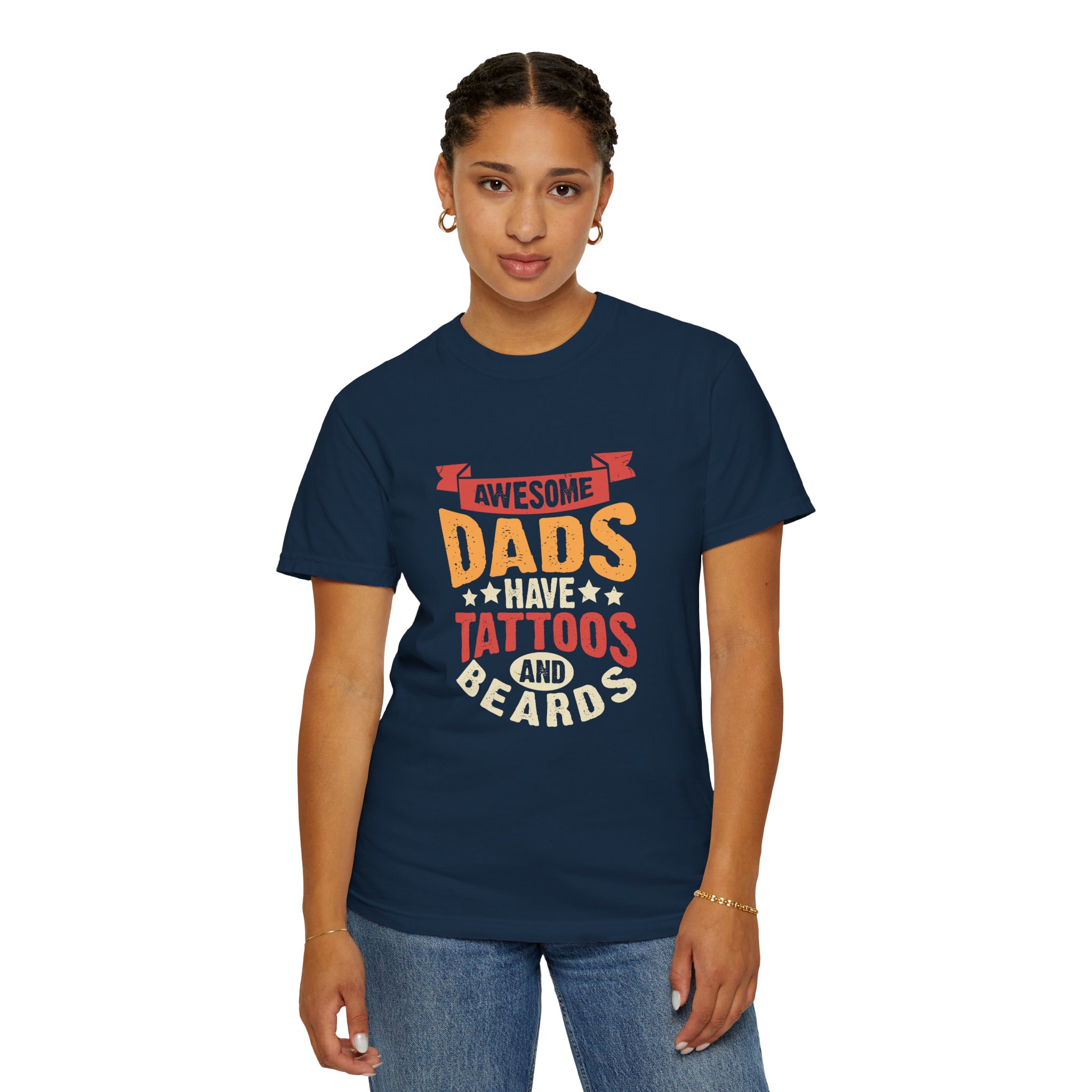 Awesome Dads Have Tattoos and Beards T-shirt, Unisex Garment-Dyed Tee, Father's Day Gift, Dad Shirt, Casual & Tattoo Lover Apparel. - Image 37
