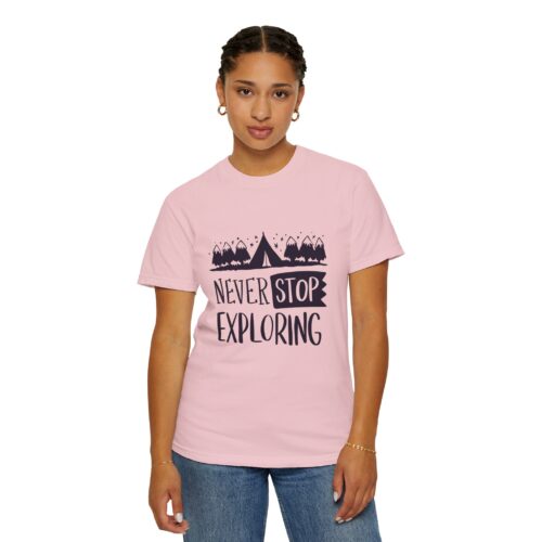 Adventure-Ready Garment-Dyed T-Shirt | Never Stop Exploring Graphic Tee, Camping Shirt, Travel Apparel, Nature Lover Gift. - Image 45