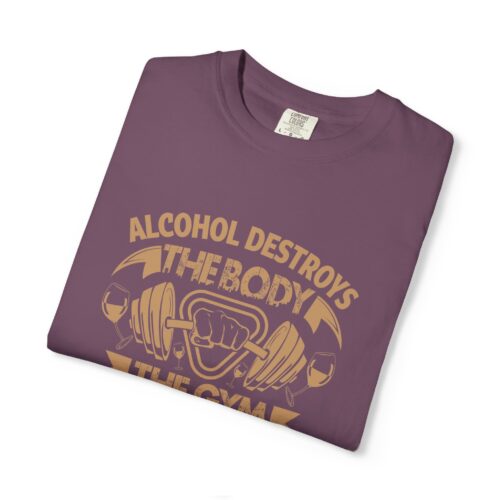 Fitness Motivational T-shirt - Alcohol Destroys, Gym Heals, Workout Tee, Gift for Gym Lovers, Activewear Shirt. - Image 18