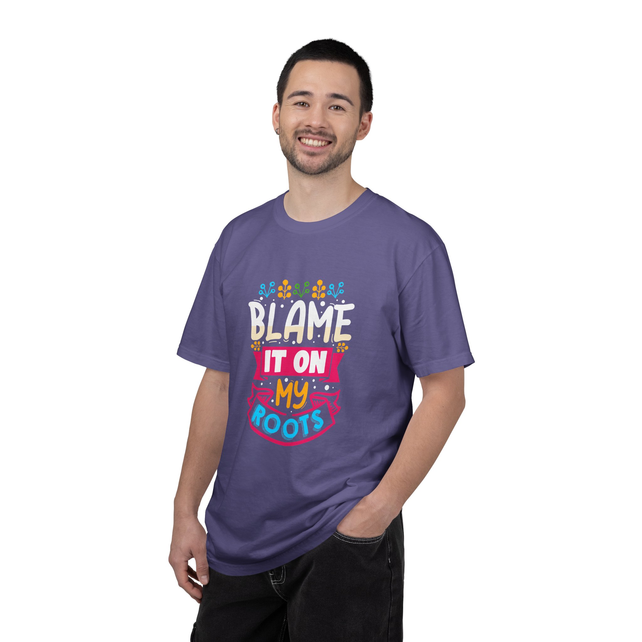 Colorful 'Blame It On My Roots' Unisex Garment-Dyed T-Shirt, Fun Gift for Birthdays, Family Gatherings. - Image 43