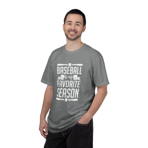 Baseball Favorite Season T-Shirt, Unisex Garment-Dyed Tee, Sporty Apparel, Gift for Baseball Lovers, Summer Wear, Casual Style. - Image 11