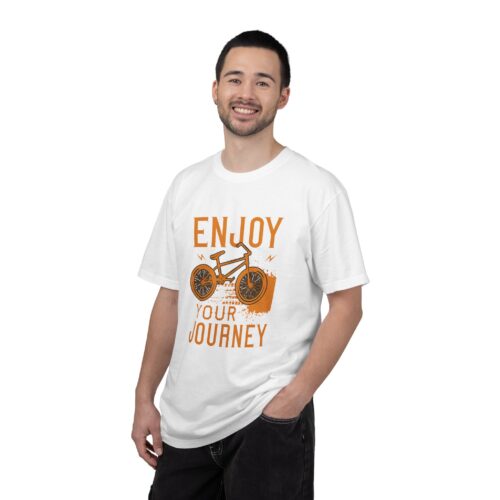 Adventure-Inspired Unisex T-Shirt, Enjoy Your Journey Tee, Cycling Gift, Travel Tee, Summer Casual Wear, Bike Lover Shirt. - Image 3