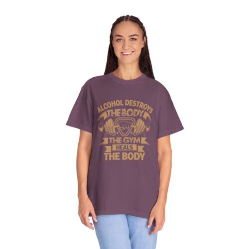 Fitness Motivational T-shirt - Alcohol Destroys, Gym Heals, Workout Tee, Gift for Gym Lovers, Activewear Shirt. - Image 20