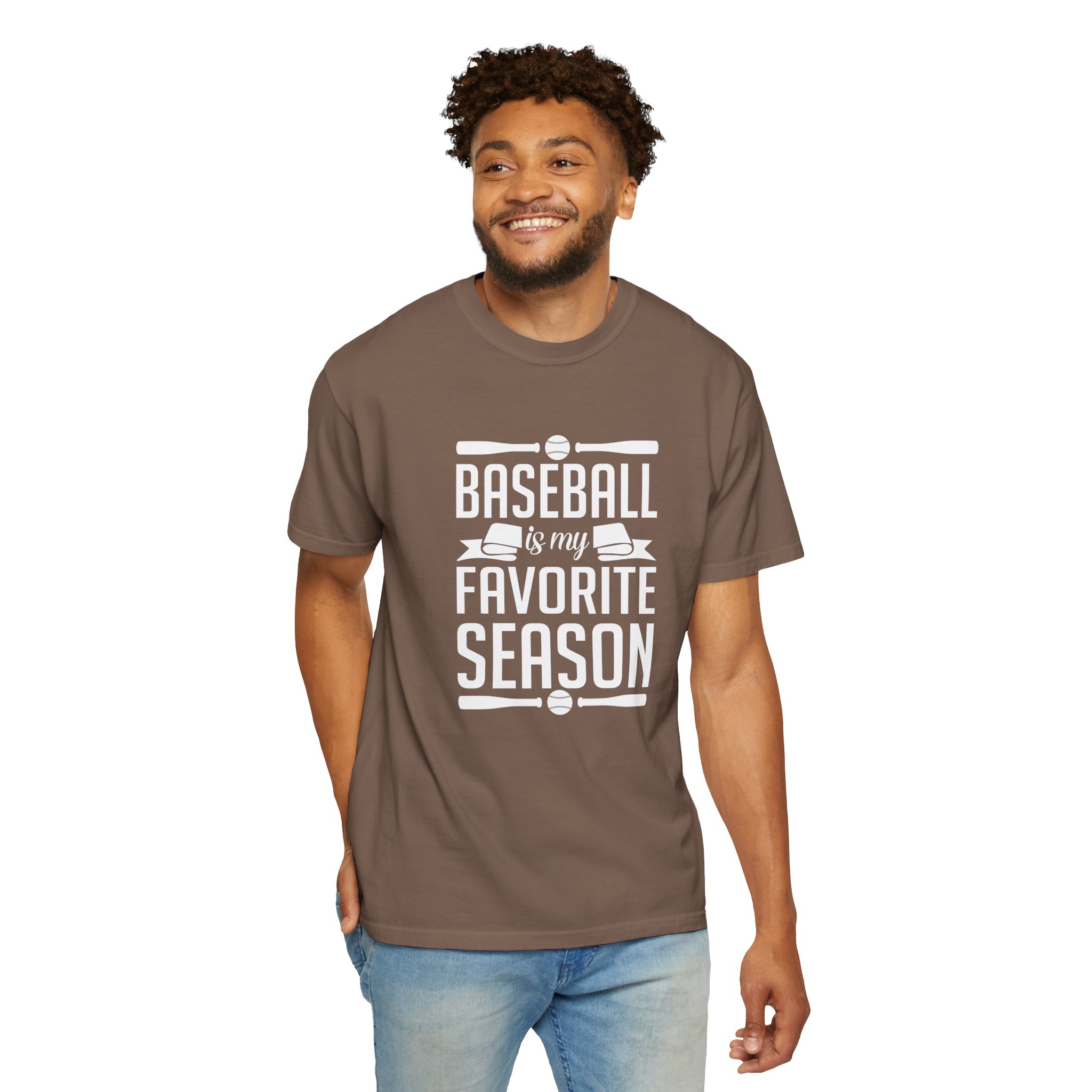 Baseball Favorite Season T-Shirt, Unisex Garment-Dyed Tee, Sporty Apparel, Gift for Baseball Lovers, Summer Wear, Casual Style. - Image 31