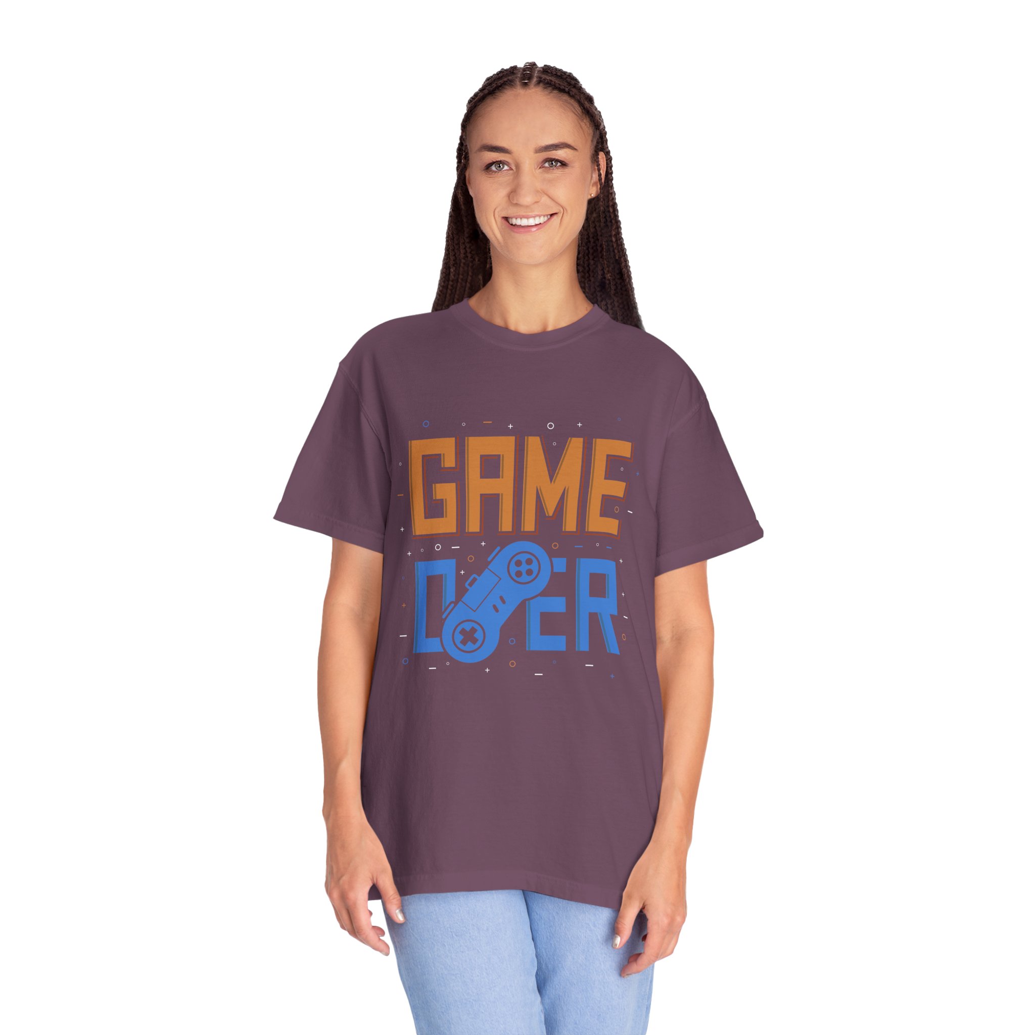 Game Over Unisex Garment-Dyed T-Shirt, Gamer Gift, PlayStation Tee, Retro Gaming Shirt, Casual Wear, Birthday Present. - Image 20
