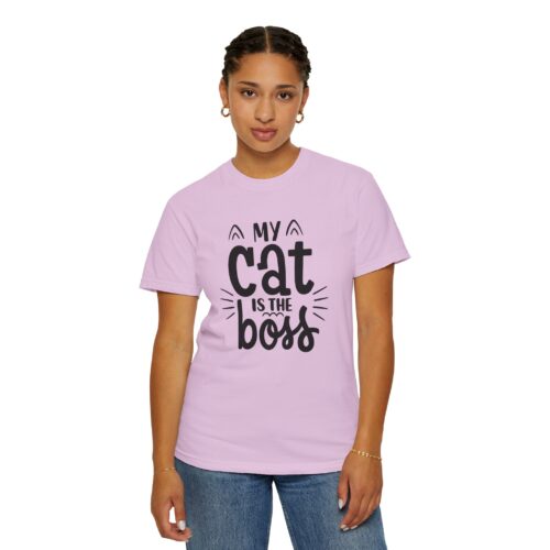 Cat Lover's Unisex Garment-Dyed T-Shirt - 'My Cat is The Boss'. - Image 29