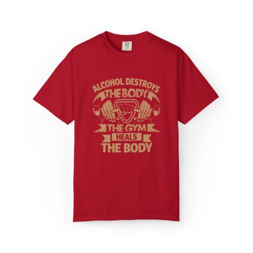 Fitness Motivational T-shirt - Alcohol Destroys, Gym Heals, Workout Tee, Gift for Gym Lovers, Activewear Shirt. - Image 25