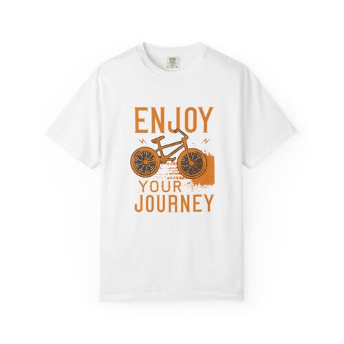 Adventure-Inspired Unisex T-Shirt, Enjoy Your Journey Tee, Cycling Gift, Travel Tee, Summer Casual Wear, Bike Lover Shirt. - Image 1