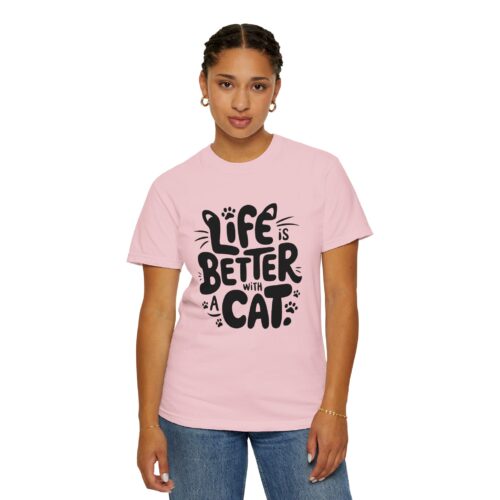 Life is Better with a Cat Unisex Tee, Cat Lover Gift, Animal T-Shirt, Cute Cat Shirt, Casual Wear for Cat Moms, Fun Pet Apparel. - Image 45