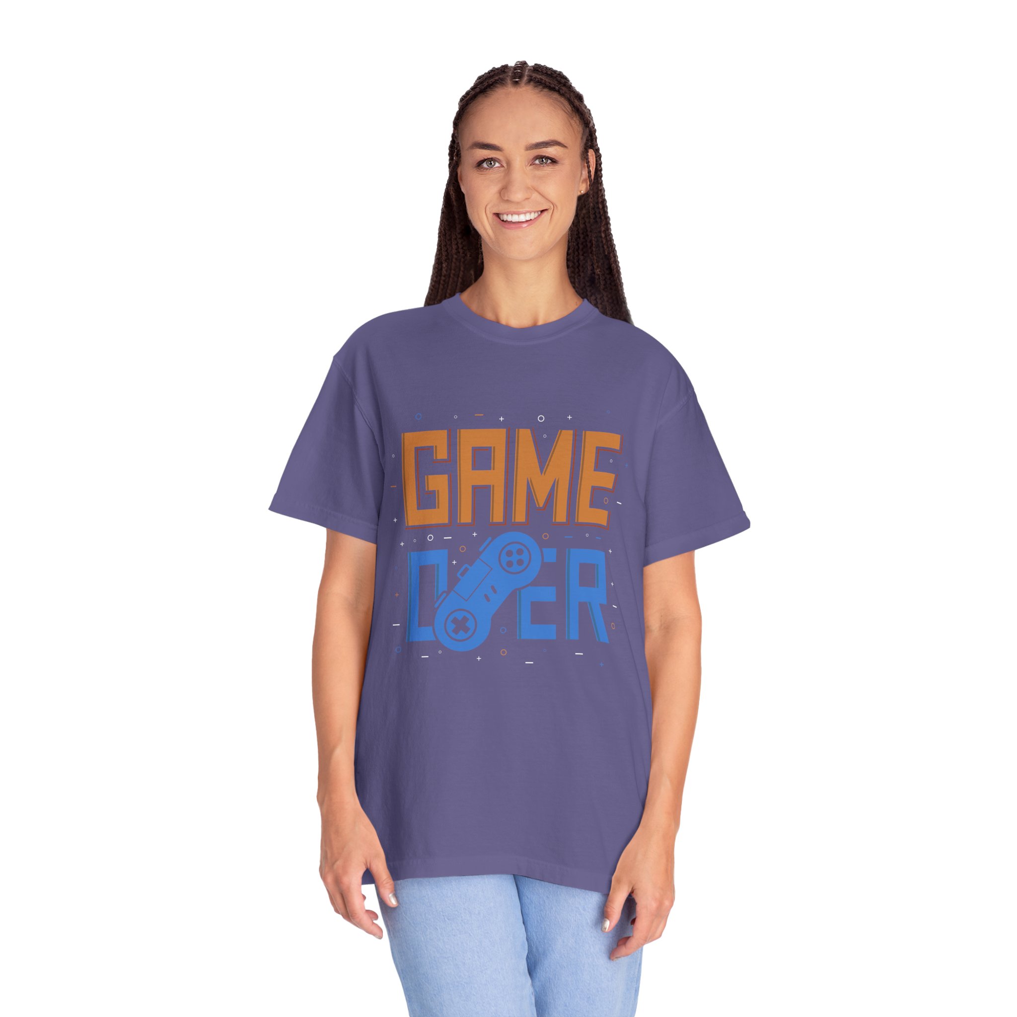 Game Over Unisex Garment-Dyed T-Shirt, Gamer Gift, PlayStation Tee, Retro Gaming Shirt, Casual Wear, Birthday Present. - Image 44