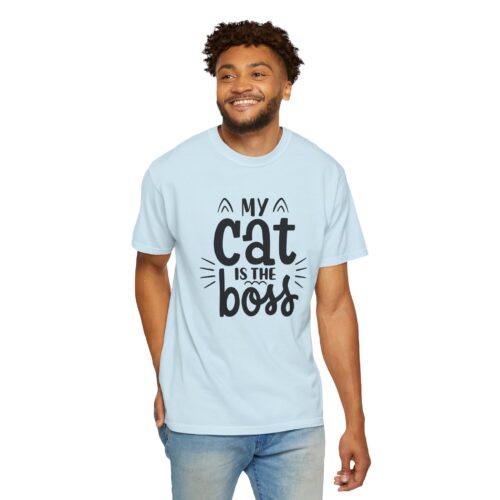 Cat Lover's Unisex Garment-Dyed T-Shirt - 'My Cat is The Boss'. - Image 7
