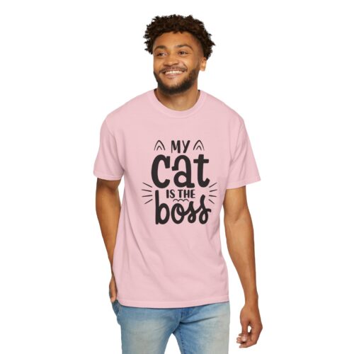 Cat Lover's Unisex Garment-Dyed T-Shirt - 'My Cat is The Boss'. - Image 47