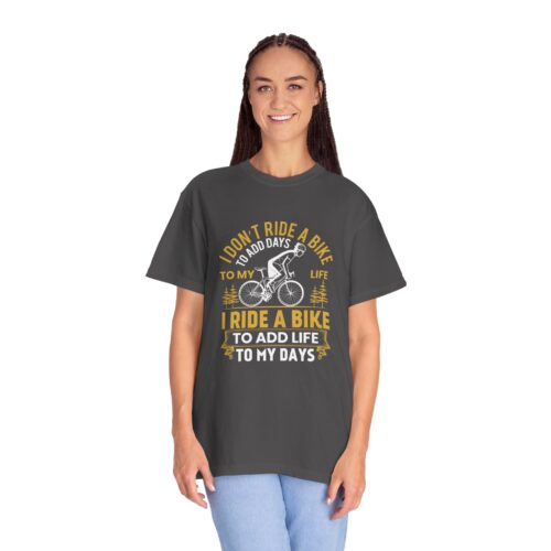 Adventure Awaits Garment-Dyed T-Shirt | Bike Lovers Gift, Outdoor Enthusiast Tee, Cycling Apparel, Unisex Casual Wear. - Image 44