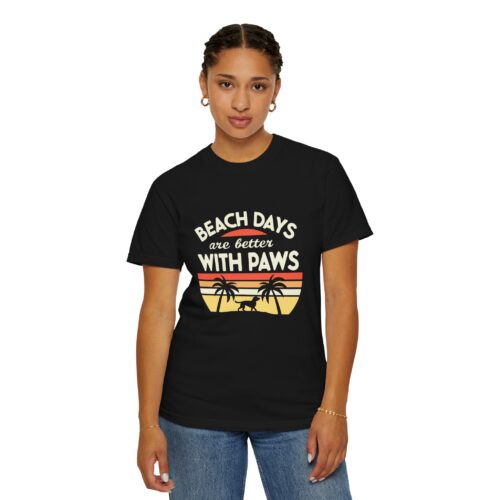 Beach Days Are Better with Paws Unisex T-Shirt | Pet Lover Gift, Summer Tee, Casual Wear, Beachwear, Dog Lover Apparel. - Image 5